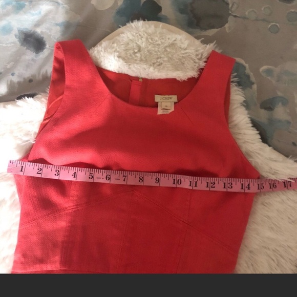 J Crew coral fit and flare dress. Fully lined - Picture 7 of 8